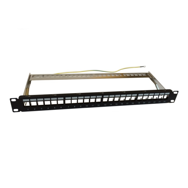 PANEL MODULAR WP 24 PUERTOS STP CAT5E-6 CON GESTOR DE CABLES PANEL MODULAR WP 24 PUERTOS STP CAT5E-6 CON GESTOR DE CABLES
