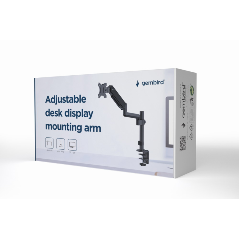SOPORTE DE PANTALLA GEMBIRD PARA ESCRITORIO AJUSTABLE 17-32 HASTA 9 KG SOPORTE DE PANTALLA GEMBIRD PARA ESCRITORIO AJUSTABLE 17-32 HASTA 9 KG