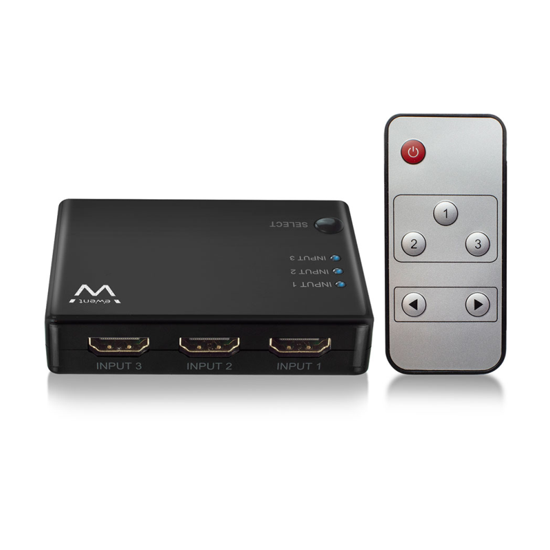 CONMUTADOR EWENT HDMI 3 PUERTOS 4K 30HZ USB MANDO A DISTANCIA CONMUTADOR EWENT HDMI 3 PUERTOS 4K 30HZ USB MANDO A DISTANCIA