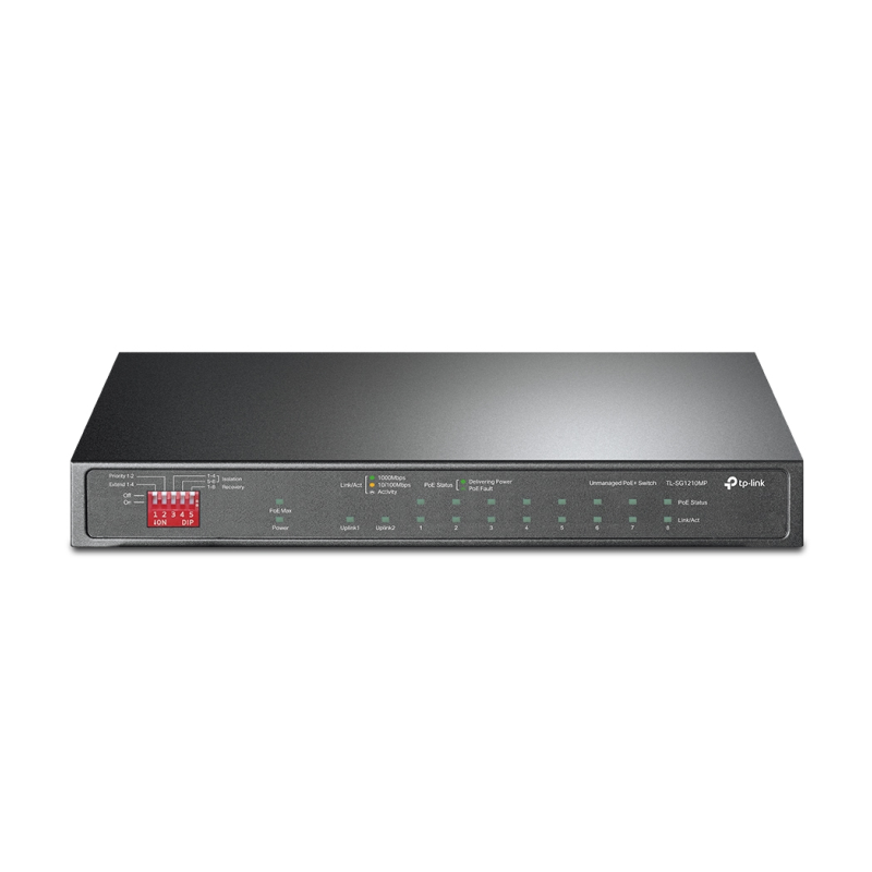 SWITCH TP-LINK 10-PORT GIGABITE WITH 8 PORT POE+ SWITCH TP-LINK 10-PORT GIGABITE WITH 8 PORT POE+