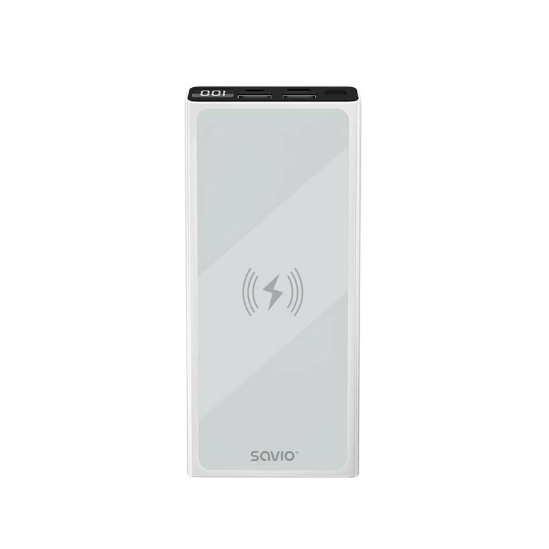 POWERBANK 10000 INDUCCION MAH SAVIO BA-06 BLANCO POWERBANK 10000 INDUCCION MAH SAVIO BA-06 BLANCO