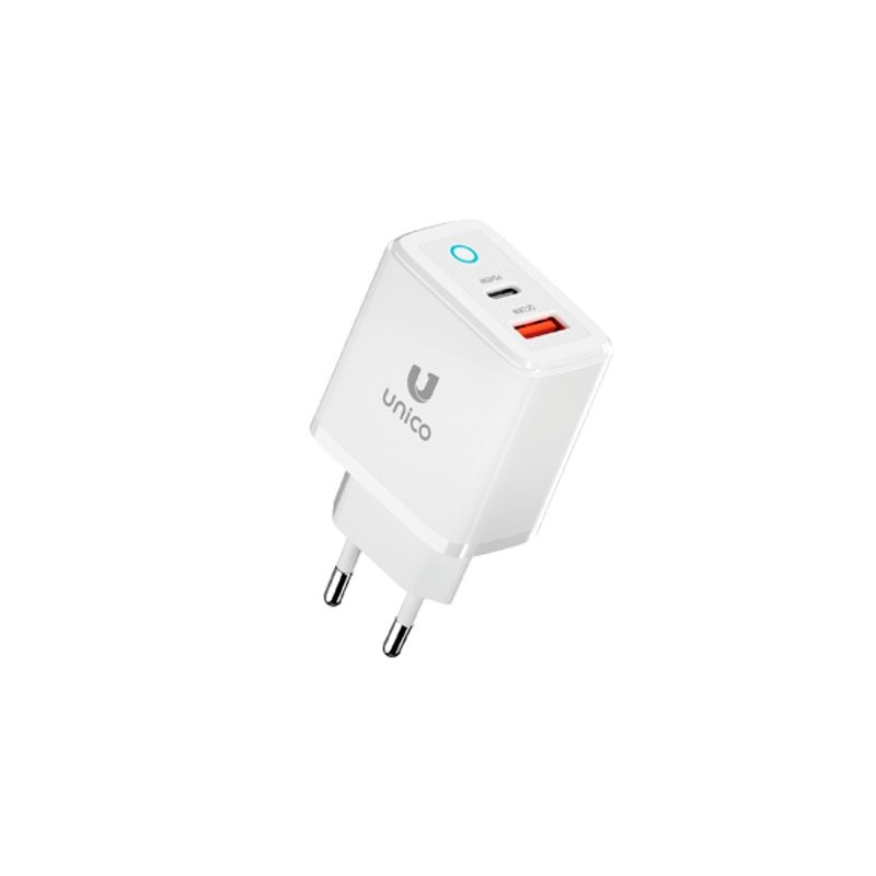 CARGADOR UNICO DUAL 45W USB A + USB-C BLANCO CARGADOR UNICO DUAL 45W USB A + USB-C BLANCO