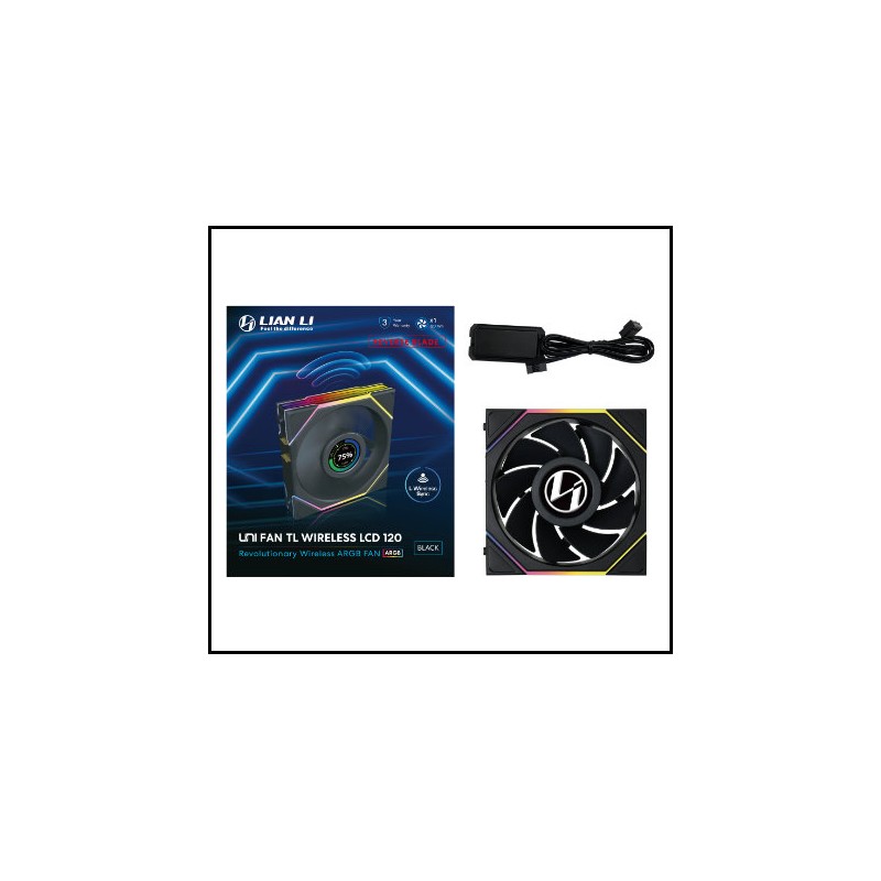 VENTILADOR 120X120 LIAN LI UNIFANTL-LCD WIRELESS BLACK R VENTILADOR 120X120 LIAN LI UNIFANTL-LCD WIRELESS BLACK R