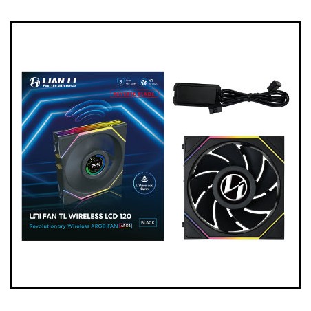 VENTILADOR 120X120 LIAN LI UNIFANTL-LCD WIRELESS BLACK R