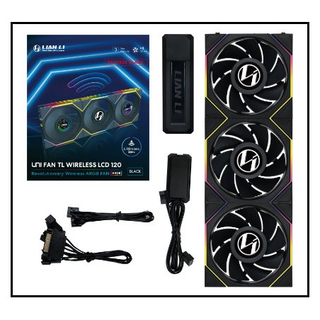 VENTILADOR 120X120 LIAN LI UNIFANTL-LCD WIRELESS BLACK R