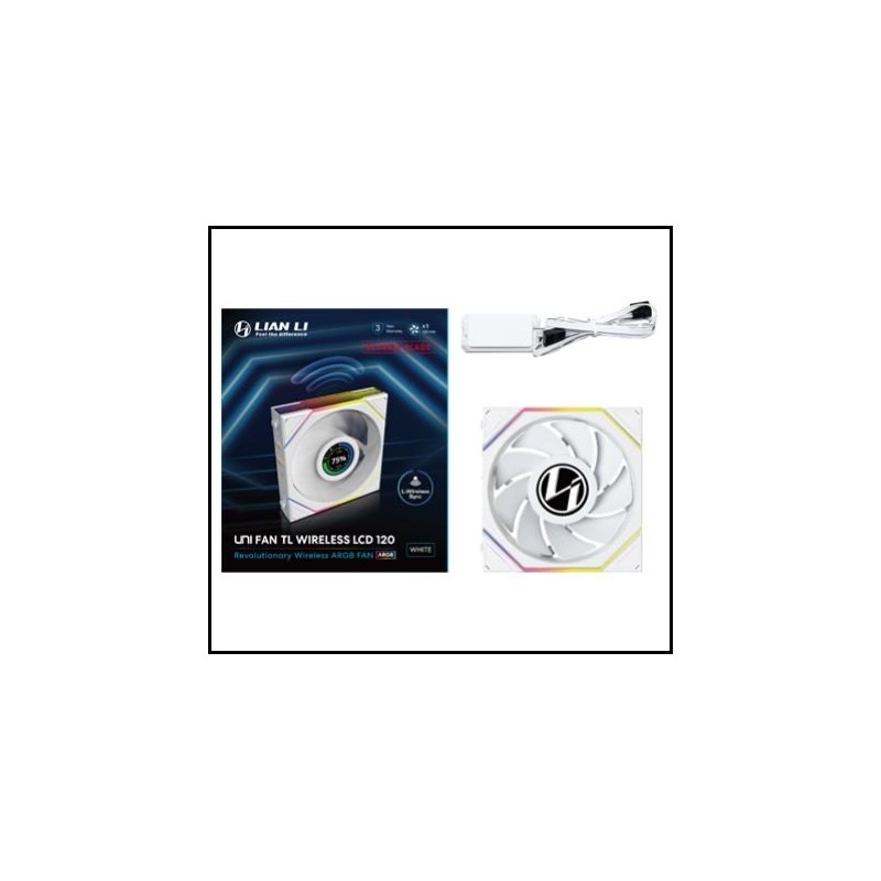 VENTILADOR 120X120 LIAN LI UNIFANTL-LCD WIRELESS WHITE R VENTILADOR 120X120 LIAN LI UNIFANTL-LCD WIRELESS WHITE R
