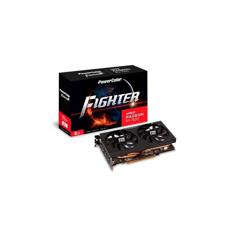 TARJETA GRÁFICA POWERCOLOR RX 7600 FIGHTER 8GB GDDR6 TARJETA GRÁFICA POWERCOLOR RX 7600 FIGHTER 8GB GDDR6