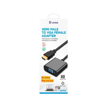 ADAPTADOR UNICO HDMI A VGA M-H