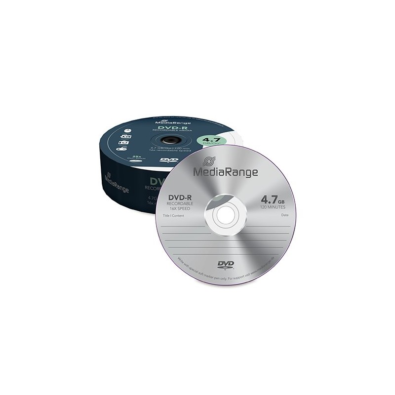 CONSUMIBLE MEDIARANGE DVD-R MR403 4-7GB 25PCS