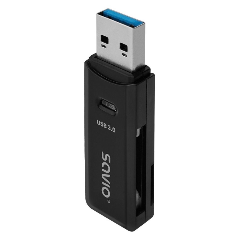 LECTOR DE TARJETAS SD - USB 3-0 NEGRO SAVIO AK-64 LECTOR DE TARJETAS SD - USB 3-0 NEGRO SAVIO AK-64