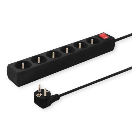REGLETA DE 5 ENCHUFES 1-5M NEGRO SAVIO LZ-01