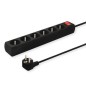 REGLETA DE 5 ENCHUFES 1-5M NEGRO SAVIO LZ-01 REGLETA DE 5 ENCHUFES 1-5M NEGRO SAVIO LZ-01