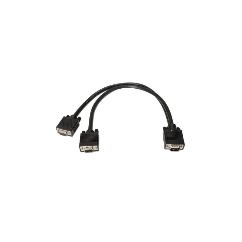 Cable Duplicador SVGA Aisens A113-0081- VGA Macho - 2x VGA Hembra- Hasta 3W- 10Mbps- 45cm- Negro Cable Duplicador SVGA Aisens A113-0081- VGA Macho - 2x VGA Hembra- Hasta 3W- 10Mbps- 45cm- Negro