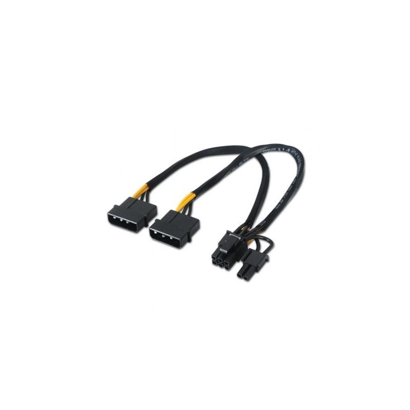 Cable Alimentación Tarjeta Gráfica Aisens A131-0165- 2x Molex Macho - Molex 6+2 PIN Macho- Hasta 54W- 20cm Cable Alimentación Tarjeta Gráfica Aisens A131-0165- 2x Molex Macho - Molex 6+2 PIN Macho- Hasta 54W- 20cm