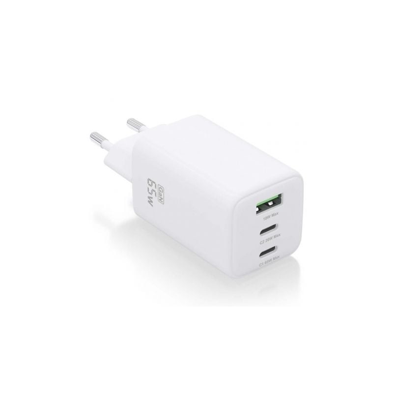 Cargador de Pared GaN Aisens ASCH-65W3P041-W- 2xUSB Tipo-C- 1xUSB- 65W Cargador de Pared GaN Aisens ASCH-65W3P041-W- 2xUSB Tipo-C- 1xUSB- 65W