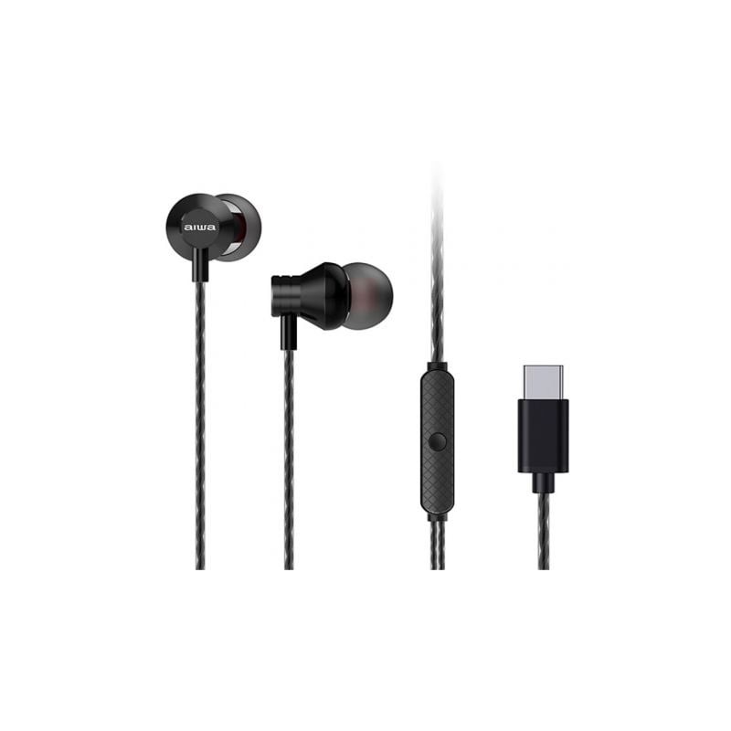 Auriculares Intrauditivos Aiwa ESTM-50USB-C-BK- con Micrófono- USB Tipo-C- Negros Auriculares Intrauditivos Aiwa ESTM-50USB-C-BK- con Micrófono- USB Tipo-C- Negros