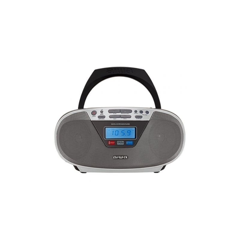 Radio CD Aiwa BoomBox BBTU-400SL- 6W- Negra y Plateada