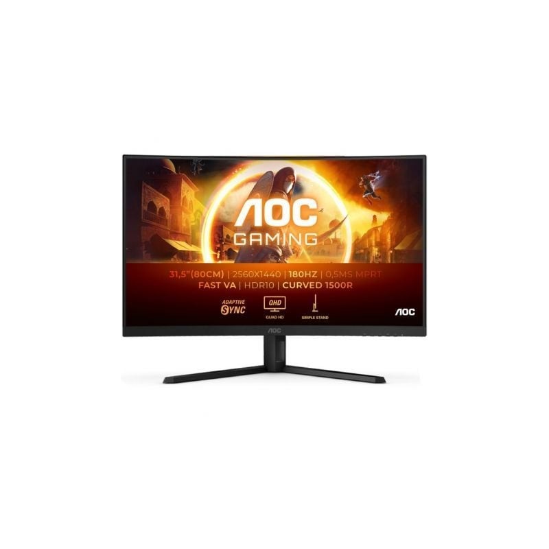 Monitor Gaming Curvo AOC CQ32G4VE 31-5"- QHD- 0-5ms- 180Hz- VA- Negro Monitor Gaming Curvo AOC CQ32G4VE 31-5"- QHD- 0-5ms- 180Hz- VA- Negro