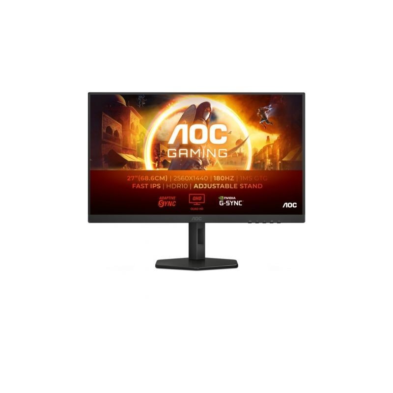 Monitor Gaming AOC Q27G4XF 27"- QHD- 0-5ms- 180Hz- IPS- Regulable en altura- Negro Monitor Gaming AOC Q27G4XF 27"- QHD- 0-5ms- 180Hz- IPS- Regulable en altura- Negro