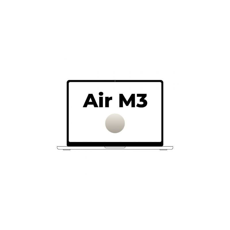 Apple Macbook Air 13,6"- M3 8-Core CPU- 16Gb- 512Gb SSD- 10-Core GPU- Blanco Estrella Apple Macbook Air 13,6"- M3 8-Core CPU- 16Gb- 512Gb SSD- 10-Core GPU- Blanco Estrella