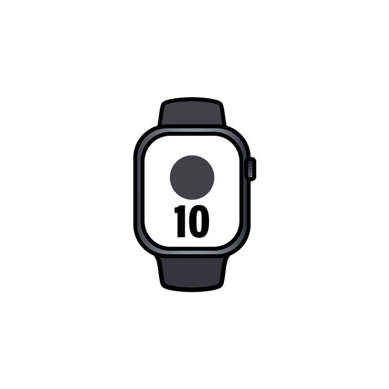 Apple Watch Series 10- GPS- 42mm- Caja de Aluminio Negro Azabache - Correa Deportiva Negra M-L Apple Watch Series 10- GPS- 42mm- Caja de Aluminio Negro Azabache - Correa Deportiva Negra M-L