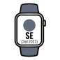 Apple Watch SE 2 Gen 2023- GPS- 44mm- Caja de Aluminio Plata- Correa Deportiva Azul Tempestad S-M