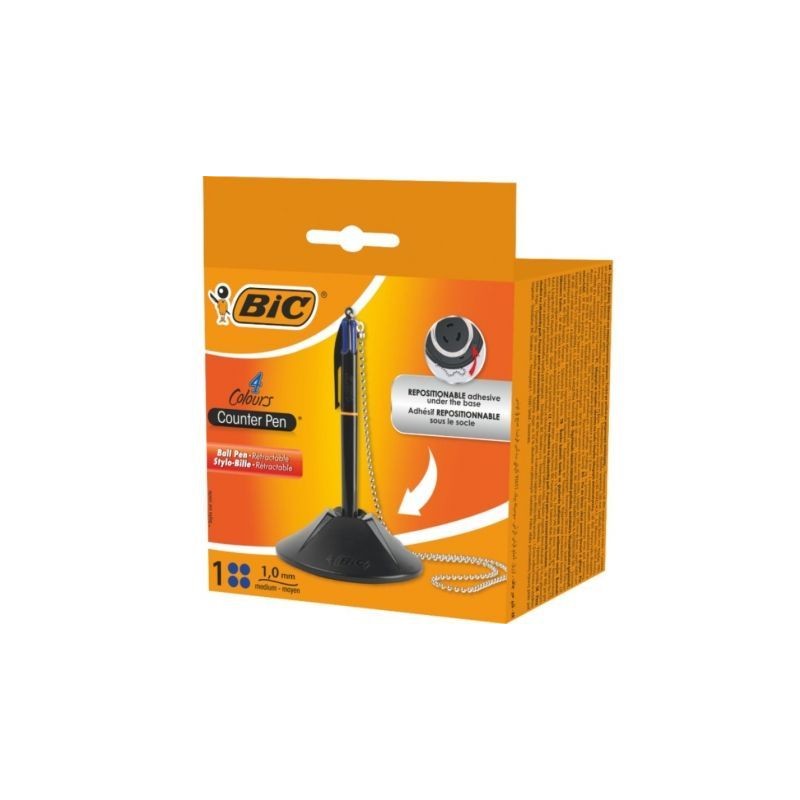 Bolígrafo de Tinta de Aceite Retráctil Bic 527507- Azul- Incluye Base + Cadena Bolígrafo de Tinta de Aceite Retráctil Bic 527507- Azul- Incluye Base + Cadena