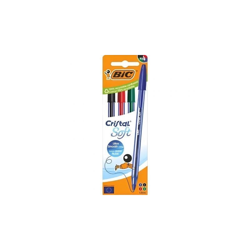 Bolígrafo de Tinta de Aceite Bic Cristal Original 516343- 4 unidades- Colores Surtidos Bolígrafo de Tinta de Aceite Bic Cristal Original 516343- 4 unidades- Colores Surtidos