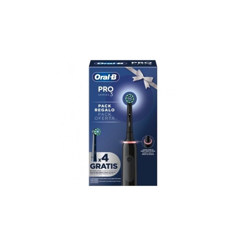 Cepillo Dental Braun Oral-B Series Pro 3 3000- Incluye 4 Recambios- Negro Cepillo Dental Braun Oral-B Series Pro 3 3000- Incluye 4 Recambios- Negro