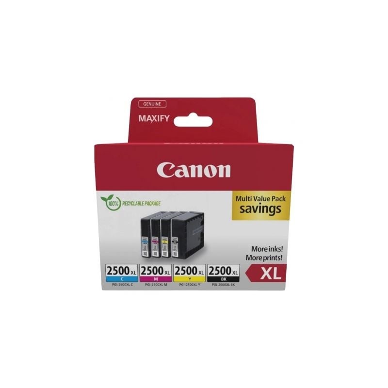 Cartucho de Tinta Original Canon PGI-2500 XL Multipack Alta Capacidad- Cian- Magenta- Amarillo- Negro Cartucho de Tinta Original Canon PGI-2500 XL Multipack Alta Capacidad- Cian- Magenta- Amarillo- Negro