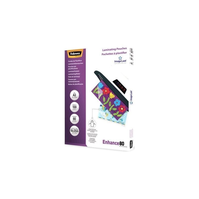 Fundas para Plastificar Fellowes 5306207- A3- 80 Micras- 100 unidades Fundas para Plastificar Fellowes 5306207- A3- 80 Micras- 100 unidades