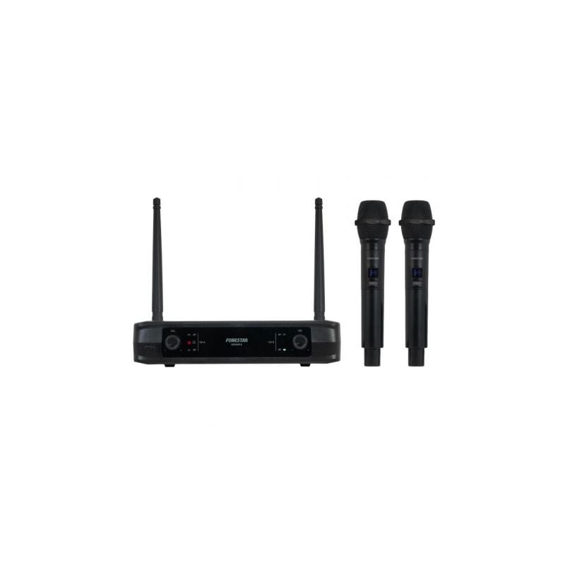 Micrófono Inalámbrico Doble Mano UHF Fonestar SONAIR-2M- Incluye Receptor
