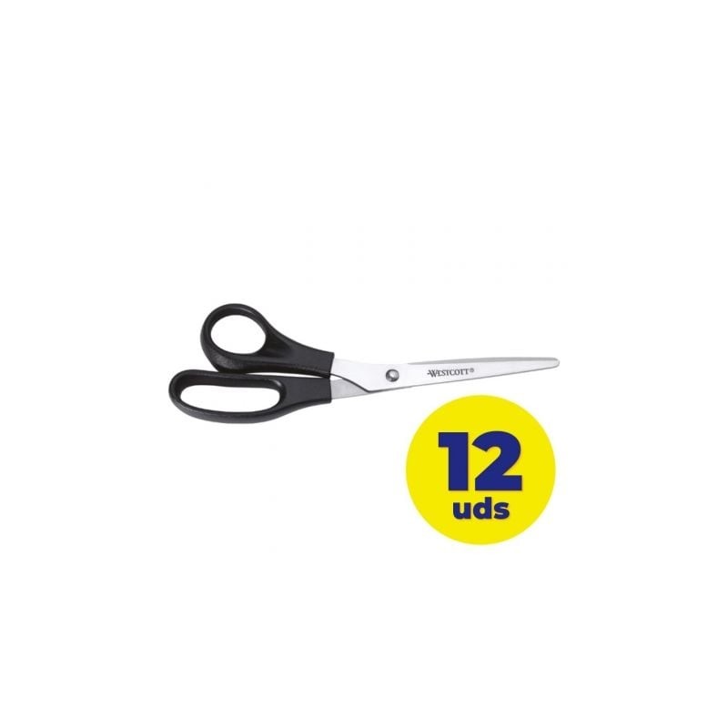 Caja de 12 unidades de Tijeras de Oficina Grafoplás Westcott 73231181- Negras Caja de 12 unidades de Tijeras de Oficina Grafoplás Westcott 73231181- Negras