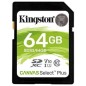 Tarjeta de Memoria Kingston CANVAS Select Plus 64GB SD XC- Clase 10- 100MBs Tarjeta de Memoria Kingston CANVAS Select Plus 64GB SD XC- Clase 10- 100MBs