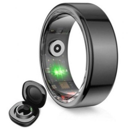 Anillo Inteligente KSIX Saturn Talla M- Ø19-8mm- Notificaciones- Frecuencia Cardíaca- Negro