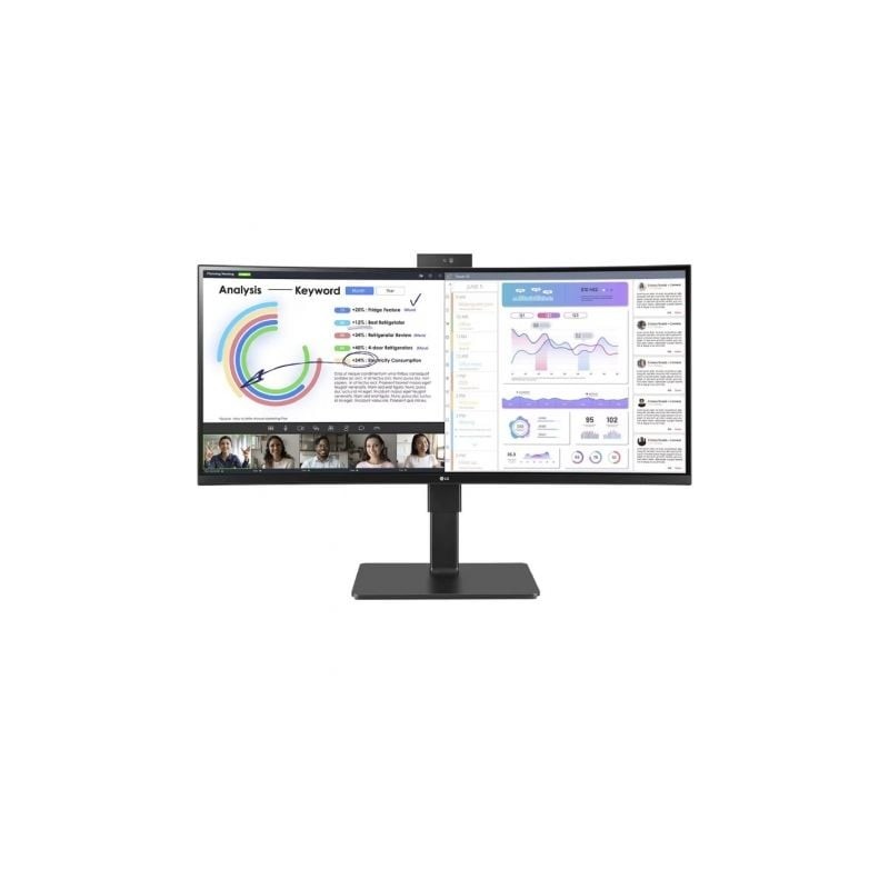 Monitor Profesional Ultrapanorámico Curvo LG 34BQ77QC-B 34"- WQHD- Webcam- Multimedia- Regulable en altura- Negro Monitor Profesional Ultrapanorámico Curvo LG 34BQ77QC-B 34"- WQHD- Webcam- Multimedia- Regulable en altura- Negro