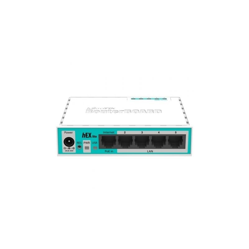 Router Mikrotik Hex Lite RB750R2 5 Puertos- RJ45 10-100- PoE Router Mikrotik Hex Lite RB750R2 5 Puertos- RJ45 10-100- PoE