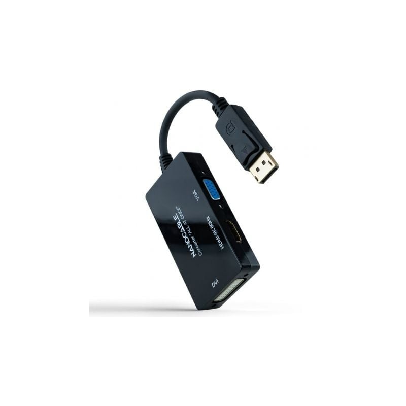 Cable DisplayPort Nanocable 10-16-3301-ALL- HDMI Hembra - DVI-D Hembra - VGA Hembra- 20cm- Negro Cable DisplayPort Nanocable 10-16-3301-ALL- HDMI Hembra - DVI-D Hembra - VGA Hembra- 20cm- Negro