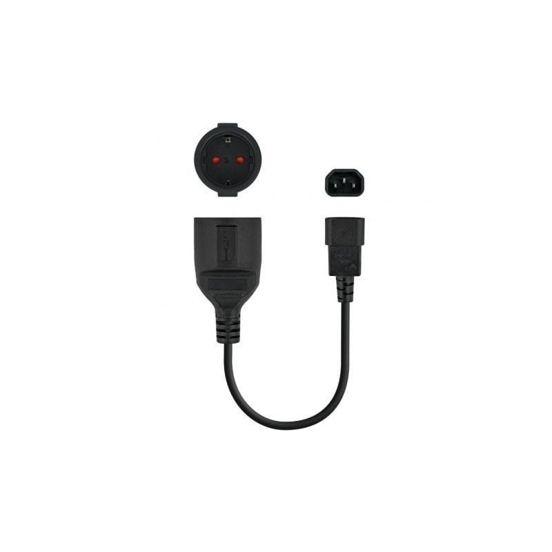 Adaptador Alimentación Nanocable 10-22-0902- C14 Macho - CEE7 Hembra- 50cm- Negro Adaptador Alimentación Nanocable 10-22-0902- C14 Macho - CEE7 Hembra- 50cm- Negro