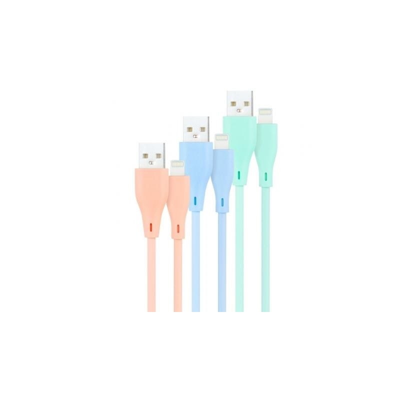 Cables USB 2-0 Lightning Nanocable 10-10-0401-A1- USB Macho - Lightning Macho- 1m- 3 Unidades- Rosa, Azul y Verde Cables USB 2-0 Lightning Nanocable 10-10-0401-A1- USB Macho - Lightning Macho- 1m- 3 Unidades- Rosa, Azul y Verde