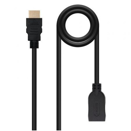 Cable Alargador HDMI Nanocable 10-15-1011- HDMI Macho - HDMI Hembra- 1m- Negro