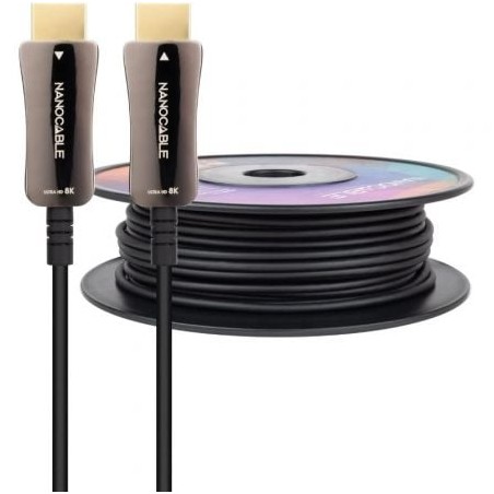 Cable HDMI 2-1 AOC 8K Nanocable 10-15-2180- HDMI Macho - HDMI Macho- 80m- Negro