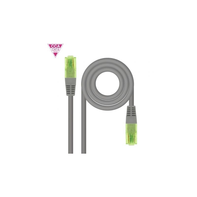 Cable de Red RJ45 UTP Nanocable 10-20-1400-L25 Cat-6- 25cm- Gris Cable de Red RJ45 UTP Nanocable 10-20-1400-L25 Cat-6- 25cm- Gris