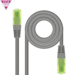 Cable de Red RJ45 UTP Nanocable 10-20-1400-L30 Cat-6- 30cm- Gris