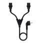 Cable Alimentación Nanocable 10-22-0100- Schuko Macho - 2 x C13 Hembra- 1-8m- Negro Cable Alimentación Nanocable 10-22-0100- Schuko Macho - 2 x C13 Hembra- 1-8m- Negro