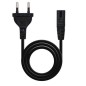 Cable Alimentación Forma 8 Nanocable 10-22-0402- CEE7-16 Macho - C7 Hembra- 1-5m- Negro Cable Alimentación Forma 8 Nanocable 10-22-0402- CEE7-16 Macho - C7 Hembra- 1-5m- Negro