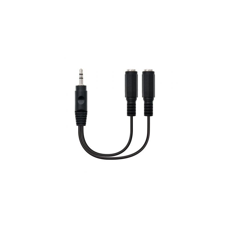 Cable Estéreo Nanocable 10-24-1200- Jack 3-5 Macho - 2x Jack 3-5 Hembra- 15cm- Negro Cable Estéreo Nanocable 10-24-1200- Jack 3-5 Macho - 2x Jack 3-5 Hembra- 15cm- Negro