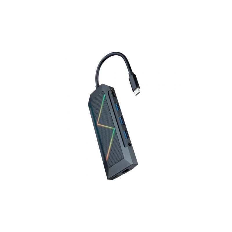 Docking USB Tipo-C Nanocable 10-16-0901- 3xUSB- 1xUSB Tipo-C PD- 1xHDMI- 1xRJ45- 1xLector Tarjetas SD TF- Audio