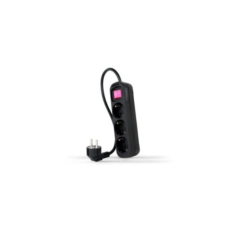 Regleta con Interruptor Nanocable 10-38-0003-BK- 3 Tomas de Corriente- Cable 1-4m- Negra Regleta con Interruptor Nanocable 10-38-0003-BK- 3 Tomas de Corriente- Cable 1-4m- Negra