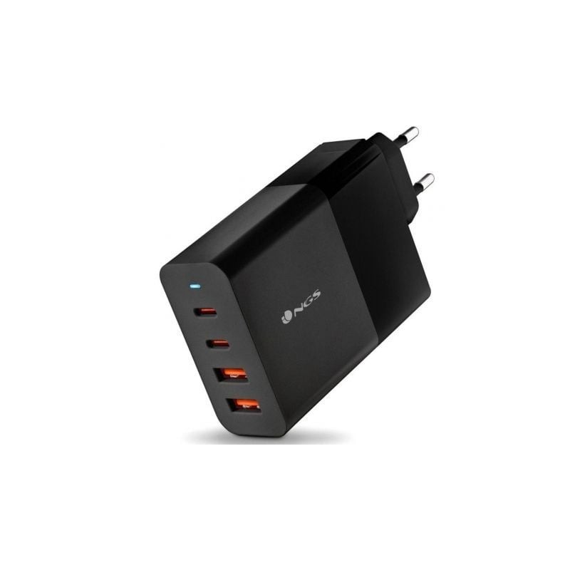 Cargador de Pared GaN NGS Bud 100W- 2xUSB Tipo-C- 2xUSB- 100W Cargador de Pared GaN NGS Bud 100W- 2xUSB Tipo-C- 2xUSB- 100W